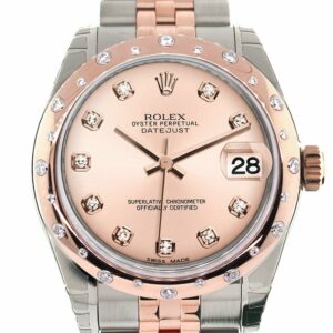 Rolex Datejust 31 Pink Diamond Dial Bezel 18K Rose Gold Two Tone Jubilee Ladies Watch 178341 White /