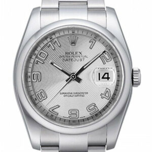 Rolex Datejust 36 Silver Concentric Dial Stainless Steel Oyster Mens Watch 116200 / None