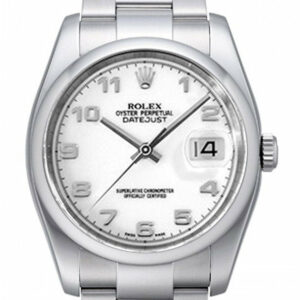 Rolex Datejust 36 White Dial Stainless Steel Oyster Mens Watch 116200 / None