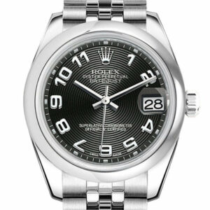 Rolex Datejust 31 Black Concentric Dial Stainless Steel Jubilee Ladies Watch 178240 / None