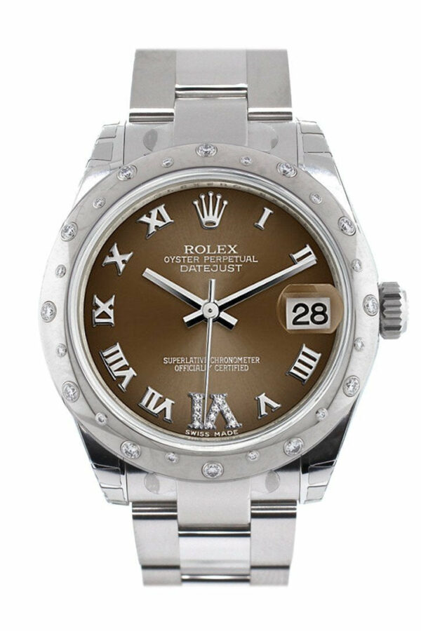 Rolex Datejust 31 Bronze Roman Large Vi Diamond Dial Dome Set With Diamonds Bezel Ladies Watch