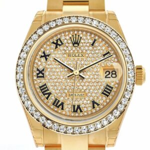 Rolex Datejust 31 Diamond Paved Dial Bezel 18K Yellow Gold Ladies Watch 178288 / None