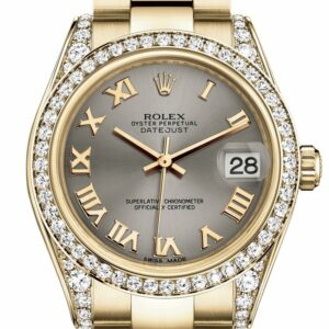 Rolex Datejust 31 Steel Roman Dial Diamond Bezel Lug 18K Yellow Gold Ladies Watch 178158 / None