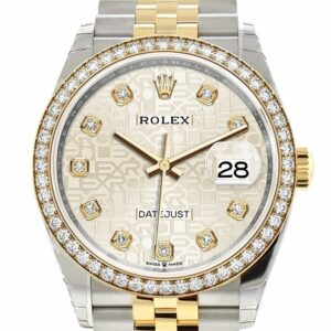 Rolex Datejust 36 Silver Jubilee Design Set With Diamonds Dial Diamond Bezel Yellow Gold Two Tone