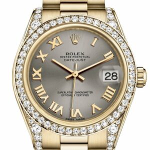 Rolex Datejust 31 Steel Roman Dial Diamond Bezel Lug 18K Yellow Gold President Ladies Watch 178158 /