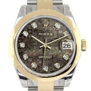 Rolex Datejust 31 Black Mother Of Pearl Jubilee Diamonds Dial 18K Gold Two Tone Ladies 178243 / None