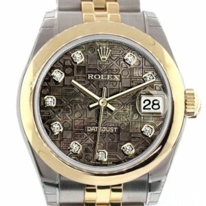 Rolex Datejust 31 Black Mother Of Pearl Jubilee Diamonds Dial 18K Gold Two Tone Ladies 178243 / None