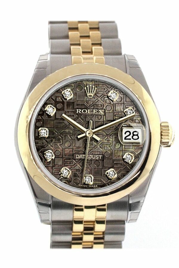 Rolex Datejust 31 Black Mother Of Pearl Jubilee Diamonds Dial 18K Gold Two Tone Ladies 178243 / None