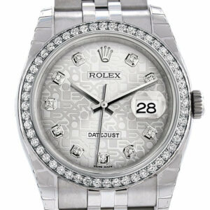 Rolex Datejust 36 Silver Jubilee Design Set With Diamonds Dial 18K White Gold Diamond Bezel Mens