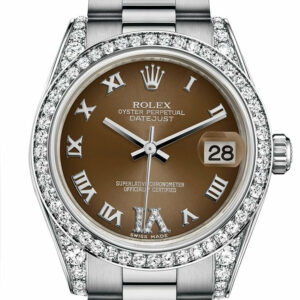 Rolex Datejust 31 Bronze Large Vi Diamond Dial Bezel Lug 18K White Gold President Ladies Watch