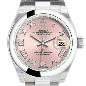 Rolex Datejust 28 Pink Roman Dial Stainless Steel Ladies Watch 279160