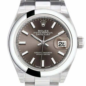 Rolex Datejust 28 Dark Grey Dial Steel Ladies Watch 279160