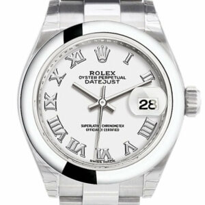 Rolex Datejust 28 White Roman Dial Steel Ladies Watch 279160