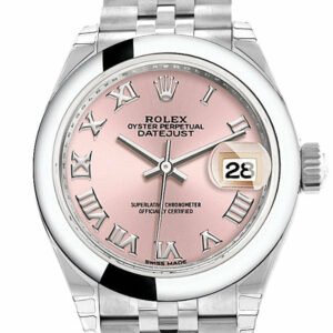 Rolex Datejust 28 Pink Roman Dial Steel Jubilee Ladies Watch 279160