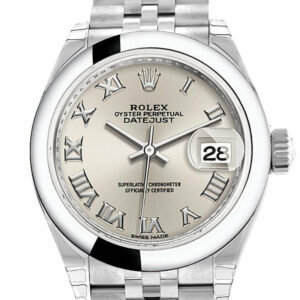 Rolex Datejust 28 Silver Roman Dial Steel Jubilee Ladies Watch 279160