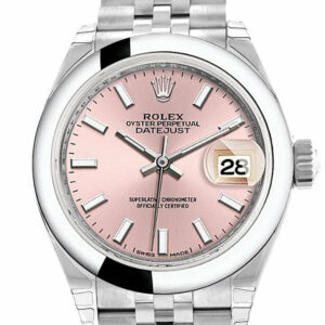 Rolex Datejust 28 Pink Dial Steel Jubilee Ladies Watch 279160