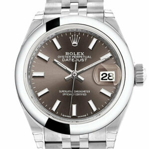 Rolex Datejust 28 Dark Grey Dial Steel Jubilee Ladies Watch 279160