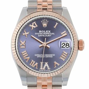 Rolex Datejust 31 Aubergine Large Vi Set With Diamonds Dial Fluted Bezel 18K Everose Gold Two Tone