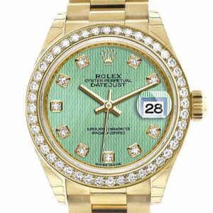 Rolex Datejust 28 Mint Diamond Dial Bezel President Ladies Watch 279138Rbr