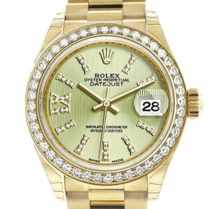 Rolex Datejust 28 Linden Large Roman Diamond Dial Bezel President Ladies Watch 279138Rbr