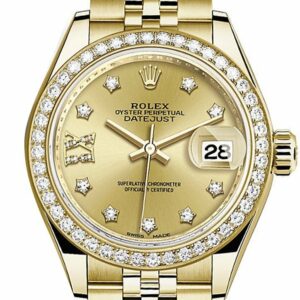 Rolex Datejust 28 Champagne Star Diamond Dial Bezeljubilee Ladies Watch 279138Rbr / None