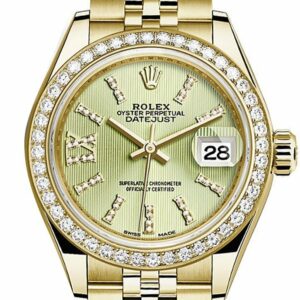 Rolex Datejust 28 Linden Large Roman Diamond Dial Bezel Jubilee Ladies Watch 279138Rbr / None