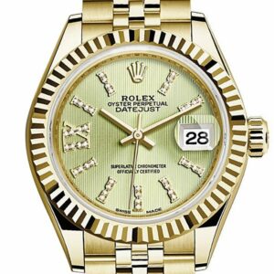 Rolex Datejust 28 Linden Large Roman Diamond Dial Fluted Bezel Jubilee Ladies Watch 279178 / None