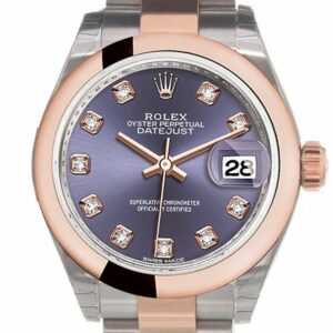 Rolex Datejust 28 Aubergine Diamond Dial Ladies Watch 279161