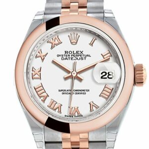 Rolex Datejust 28 White Roman Dial Jubilee Ladies Watch 279161