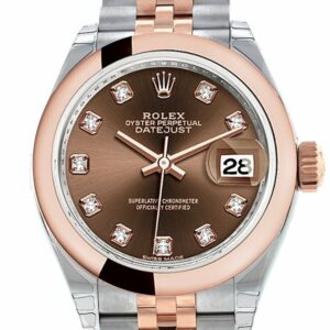 Rolex Datejust 28 Chocolate Diamond Dial Jubilee Ladies Watch 279161