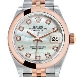 Rolex Datejust 28 Mother Of Pearl Diamond Dial Jubilee Ladies Watch 279161