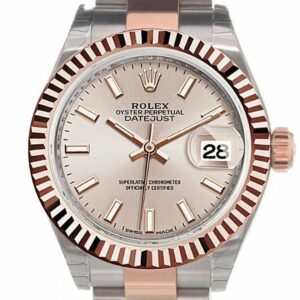 Rolex Datejust 28 Sundust Dial Fluted Bezel Oyster Ladies Watch 279171