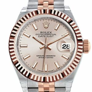 Rolex Datejust 28 Sundust Dial Fluted Bezel Jubilee Ladies Watch 279171