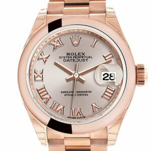 Rolex Datejust 28 Sundust Roman Dial Rose Gold President Ladies Watch 279165 / None