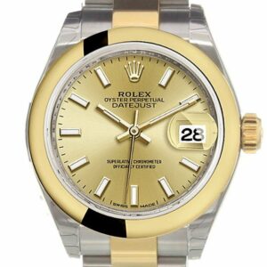 Rolex Datejust 28 Champagne Dial Yellow Gold Two Tone Ladies Watch 279163