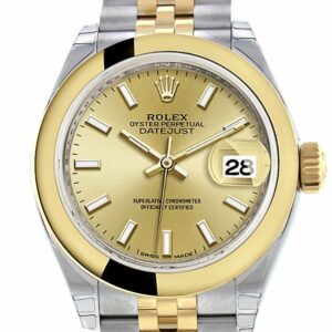 Rolex Datejust 28 Champagne Dial Yellow Gold Two Tone Jubilee Ladies Watch 279163 / None