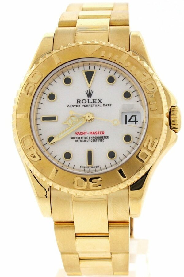 Rolex Yacht-Master White Dial Steel 18K Yellow Gold Ladies Watch 169628 Pre-Owned-Watches