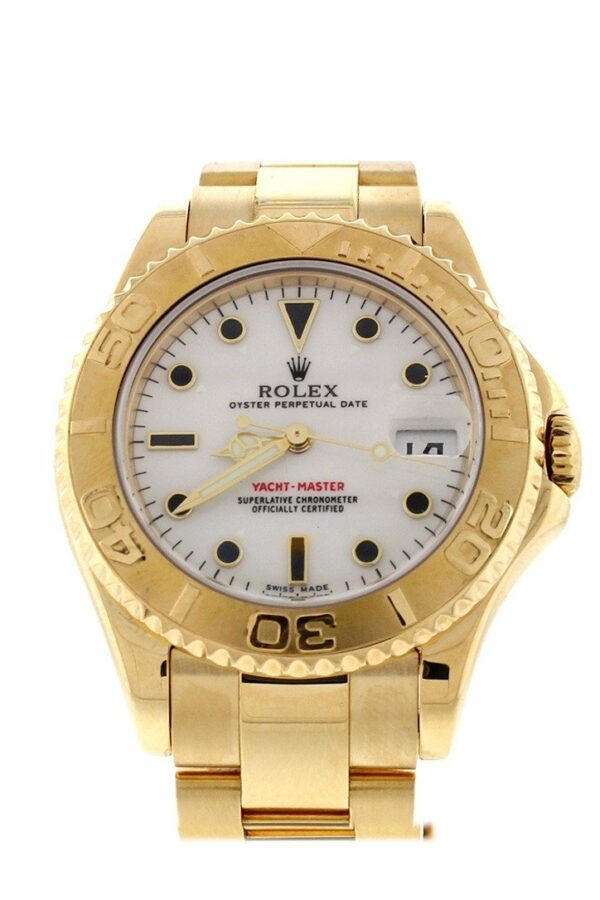 Rolex Yacht-Master White Dial Steel 18K Yellow Gold Ladies Watch 169628 Pre-Owned-Watches