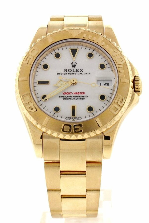 Rolex Yacht-Master White Dial Steel 18K Yellow Gold Ladies Watch 169628 Pre-Owned-Watches