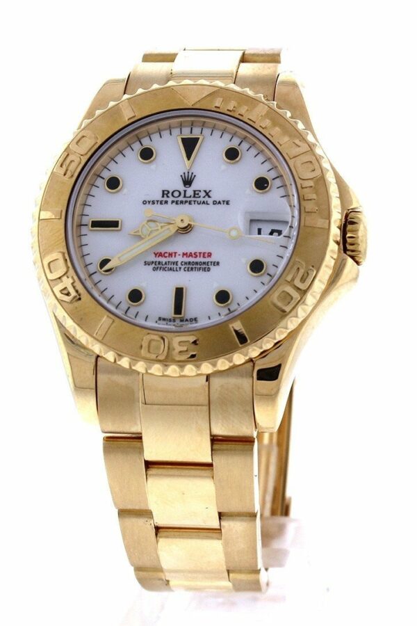 Rolex Yacht-Master White Dial Steel 18K Yellow Gold Ladies Watch 169628 Pre-Owned-Watches