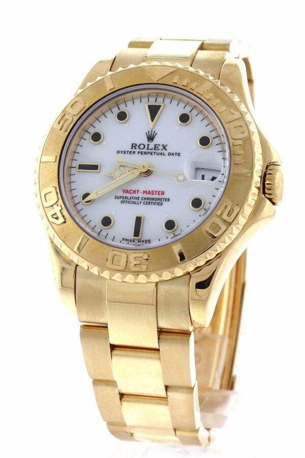 Rolex Yacht-Master White Dial Steel 18K Yellow Gold Ladies Watch 169628 Pre-Owned-Watches