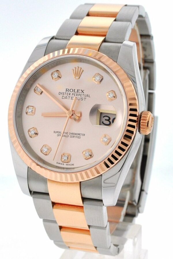 Rolex Datejust 36Mm Pink Set With Diamond Dial Watche 116231 Pre-Owned-Watches