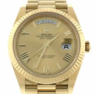 Rolex Day-Date 40 Champagne Roman Dial 18K Yellow Gold President Automatic Mens Watch 228238 / None