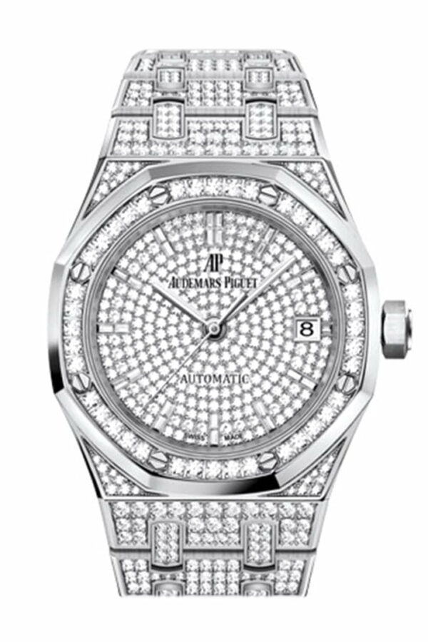 Audermars Piguet Royal Oak Pave Dial Jumbo Extra Thin White Gold 15202Bc.zz.1241Bc.01 Watch