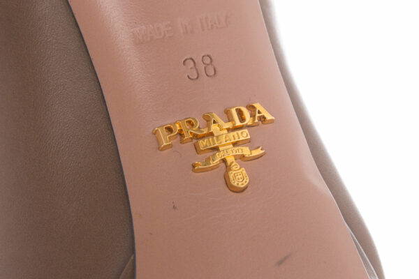 Prada Taupe Leather Pumps SZ 38 - Image 7