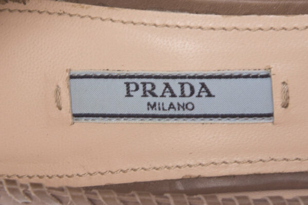 Prada Taupe Leather Pumps SZ 38 - Image 8