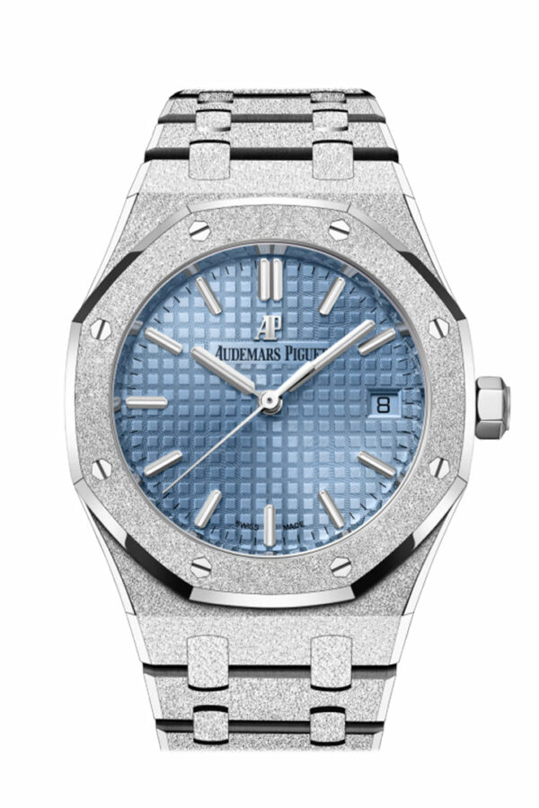 Audemars Piguet Royal Oak 34 Light blue dial Hammered 18-carat white gold Watch 77353BC.GG.1263BC.01