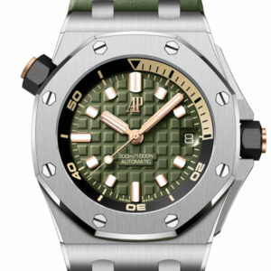 Audemars Piguet Royal Oak Offshore 42 Khaki green dial Khaki green rubber strap Watch 15720ST.OO.A052CA.01