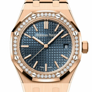 Audemars Piguet Royal Oak Rose Gold Diamond Bezel Blue Dial  Watch 15551OR.ZZ.1356OR.05