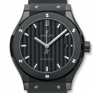 Hublot Classic Fusion Automatic Black Carbon Fiber Dial Rubber 45Mm Mens Watch 542.cm.1771.rx